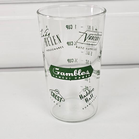 VTG Gambles Famous names advertising glass measuring cup 4 3/4" - Picture 11 of 11